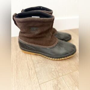 Sorel Men's Brown Thinsulate Winter Duck Toe Waterproof Suede Ankle Boot Size 13